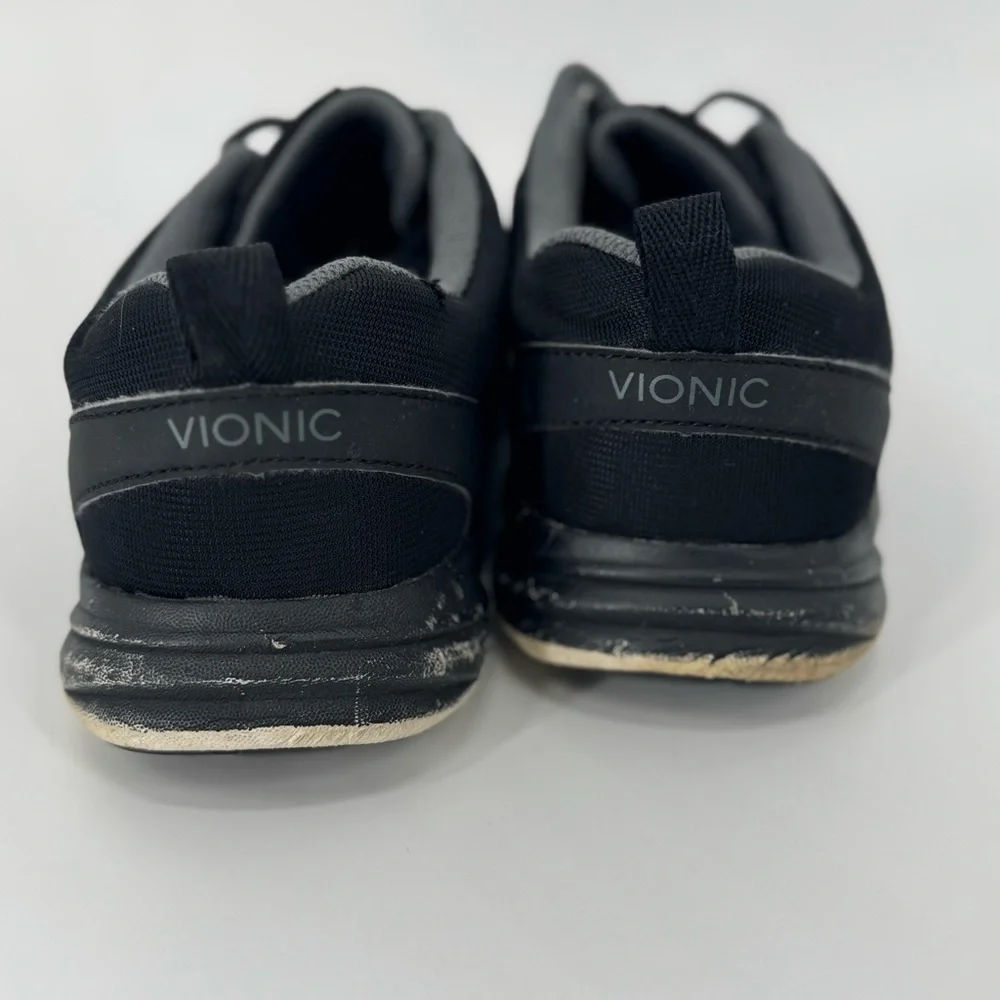 Vionic Adley Orthotic Sneakers Black Gray White Women’s Sz 9‎ Flawed